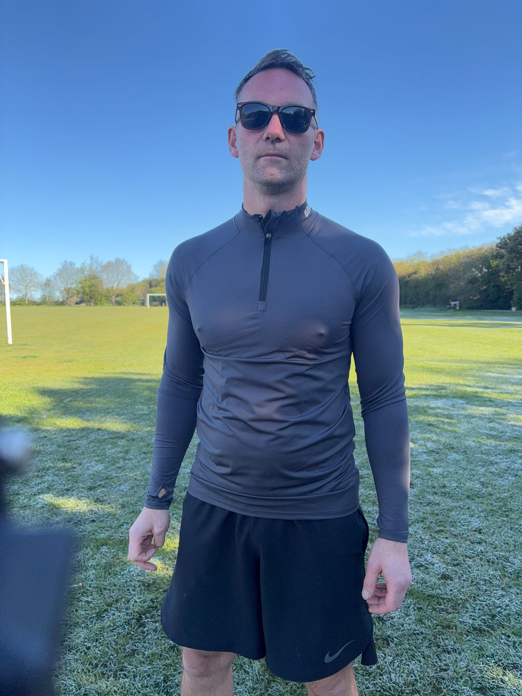 Men’s Quarter Zip Top - Slate Grey