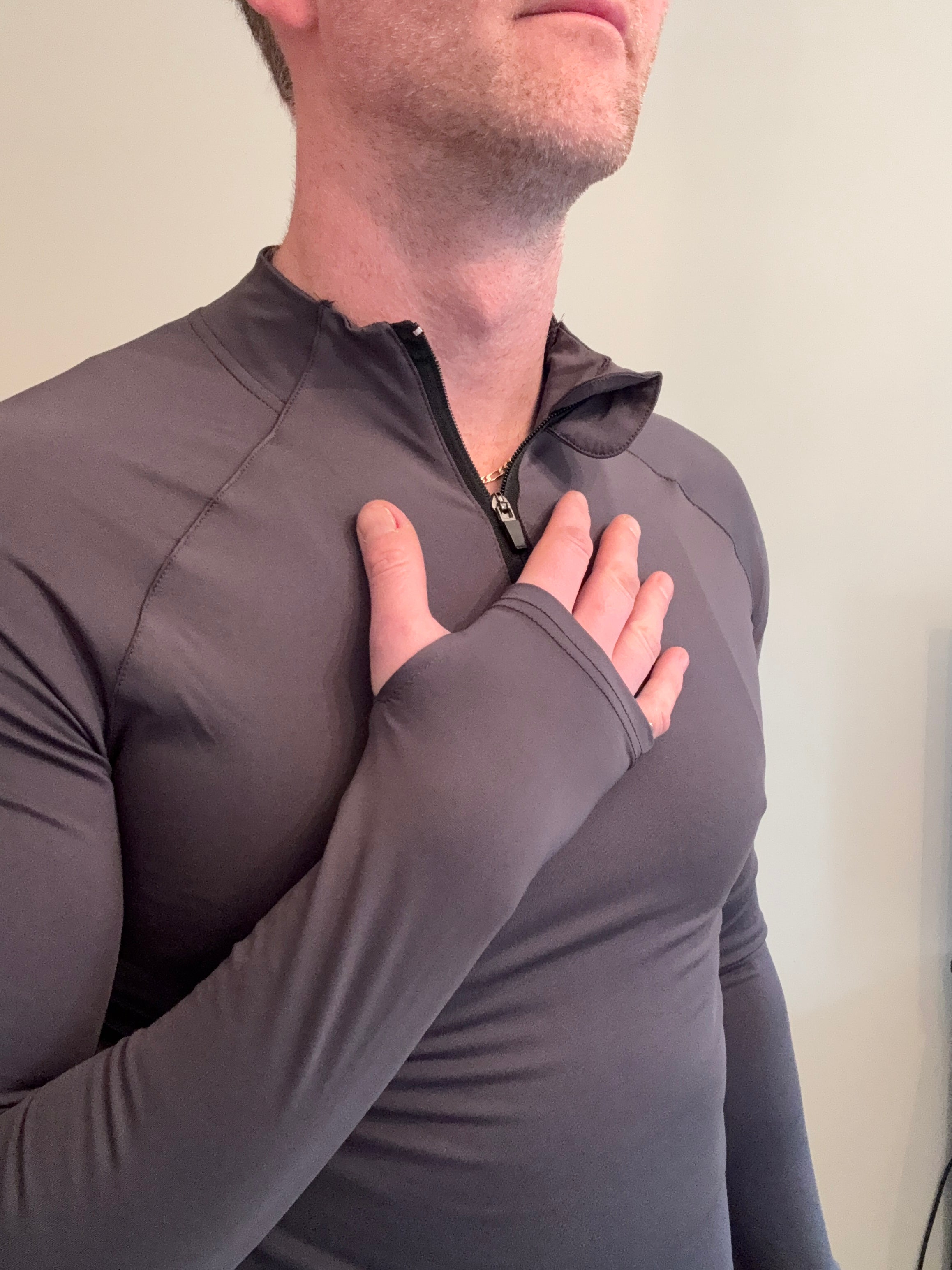 Men’s Quarter Zip Top - Slate Grey