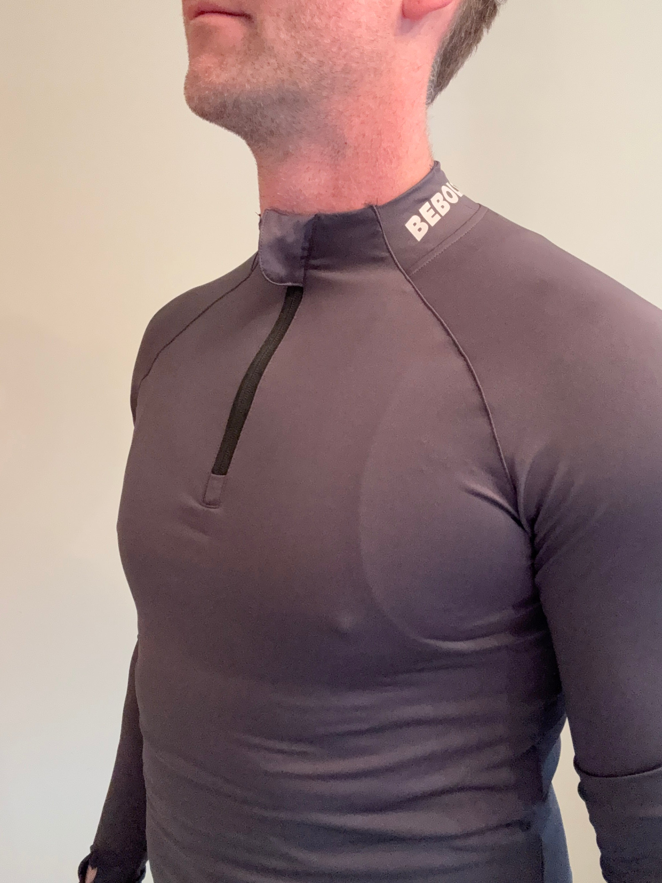 Men’s Quarter Zip Top - Slate Grey