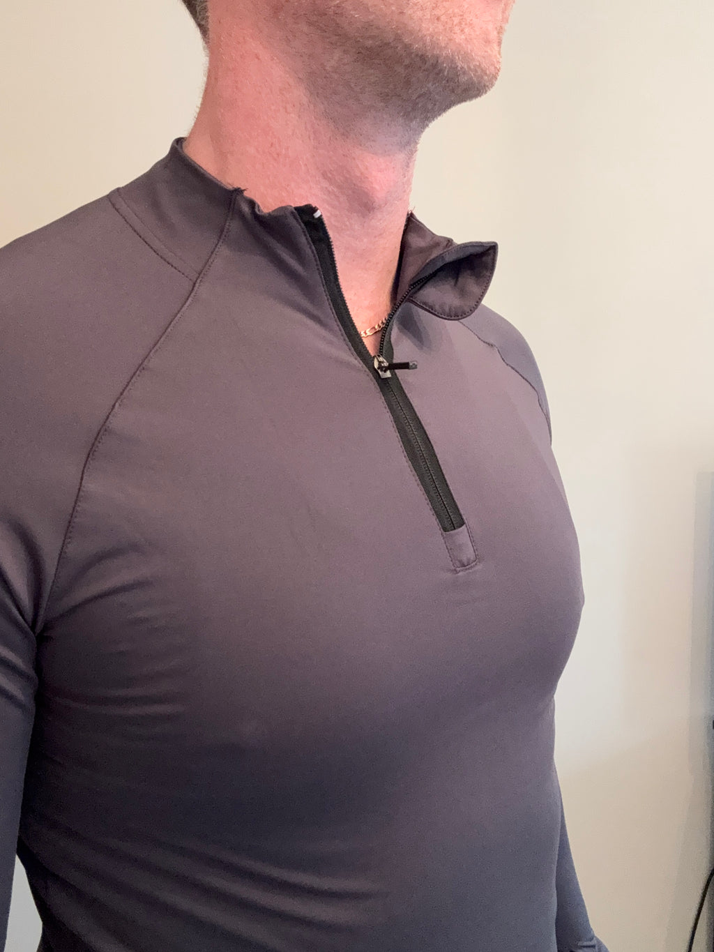 Men’s Quarter Zip Top - Slate Grey