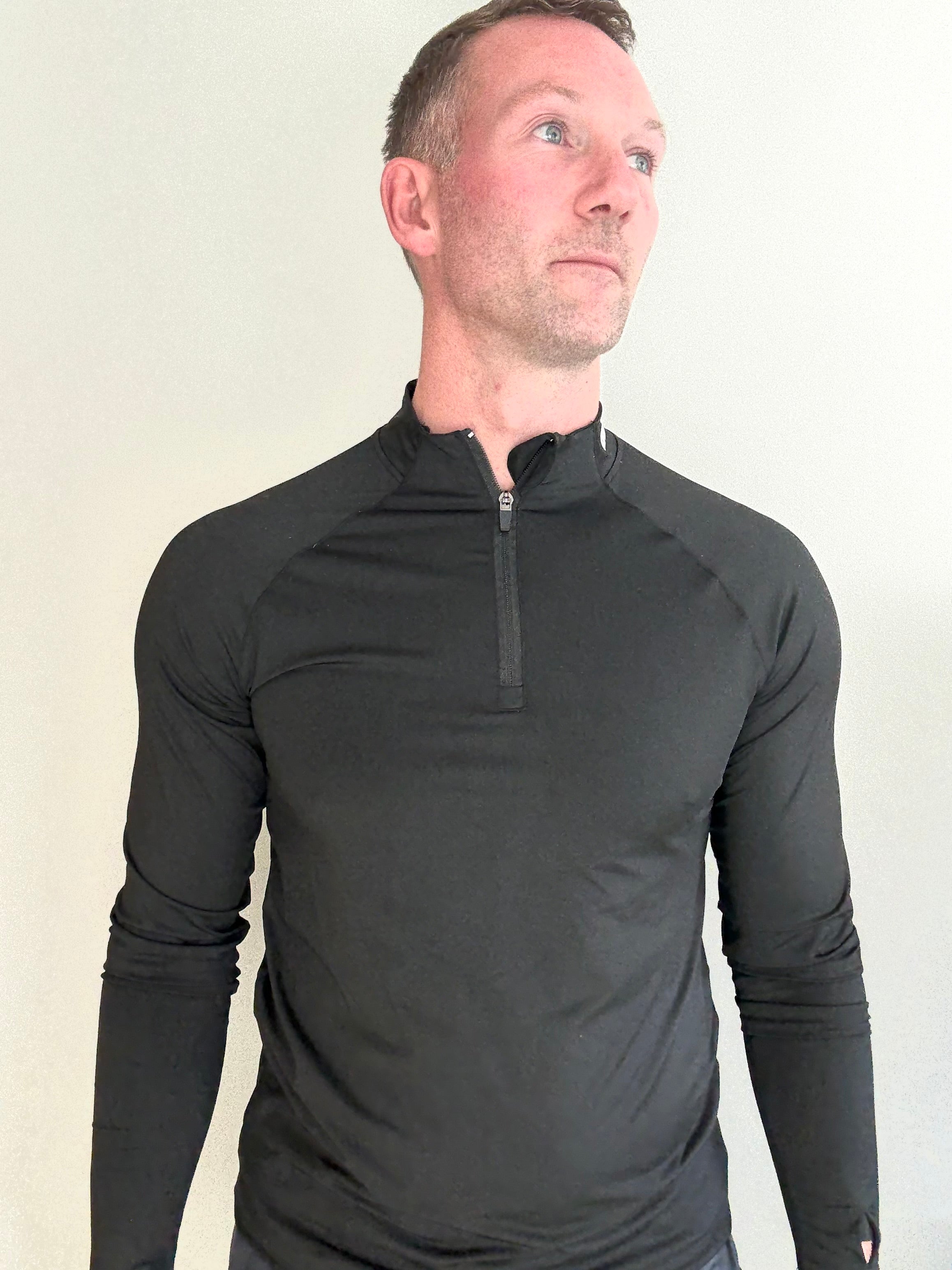 Men's Quarter Zip Top - Black