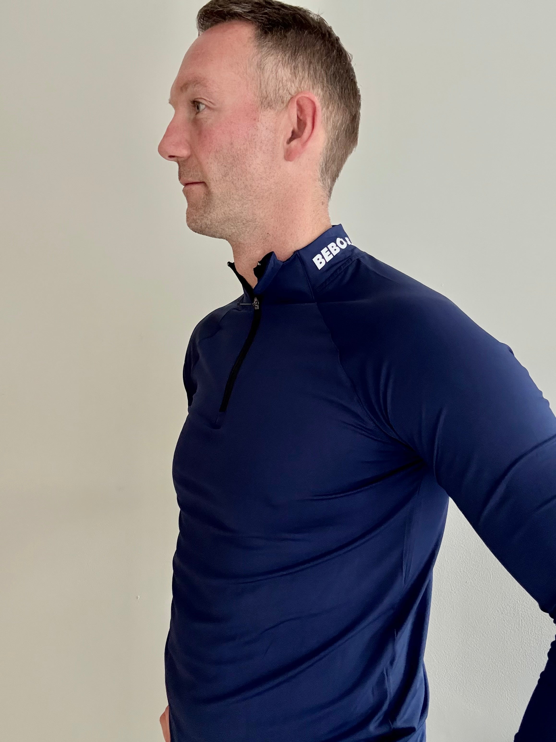 Men's Quarter Zip Top - Navy Blue