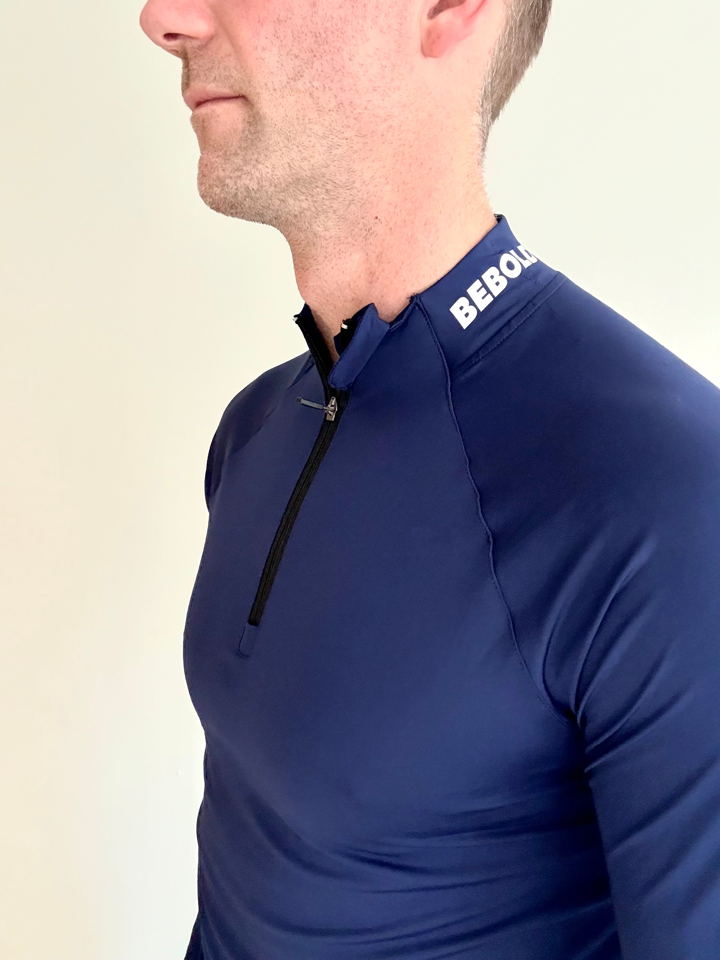 Men's Quarter Zip Top - Navy Blue