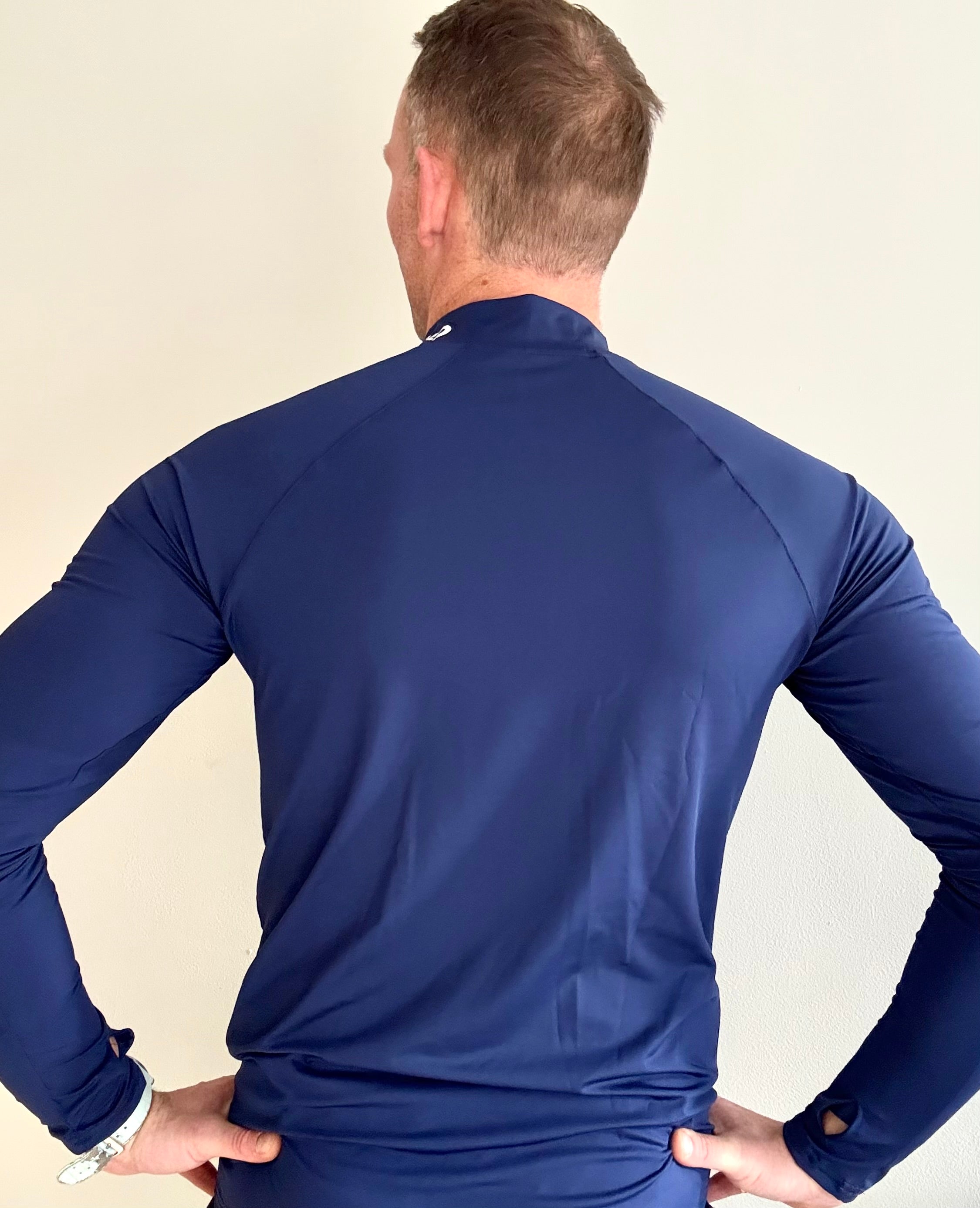 Men's Quarter Zip Top - Navy Blue