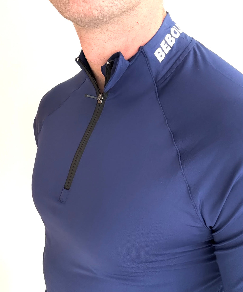 Men's Quarter Zip Top - Navy Blue