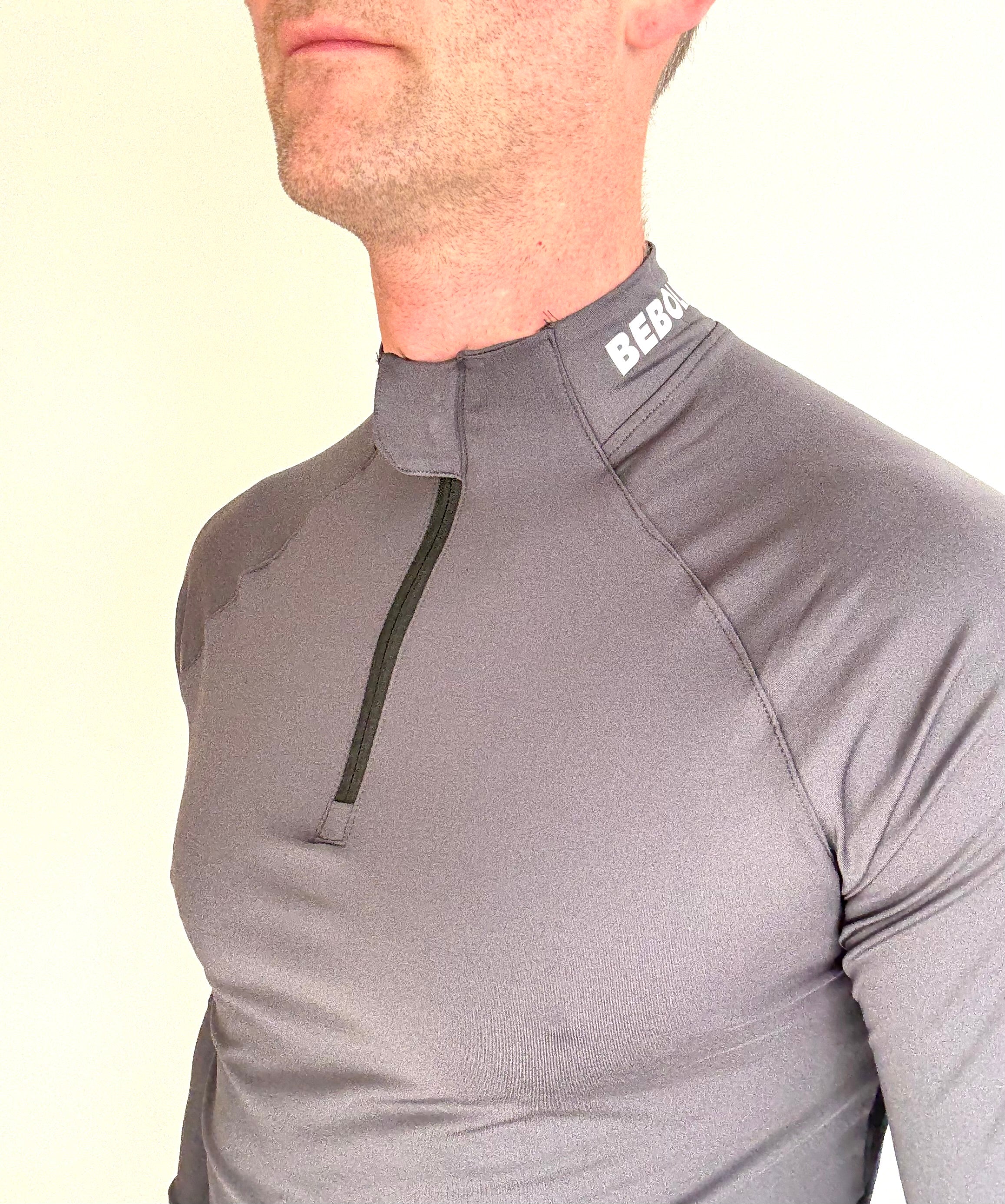 Men's Quarter Zip Top - Slate Grey