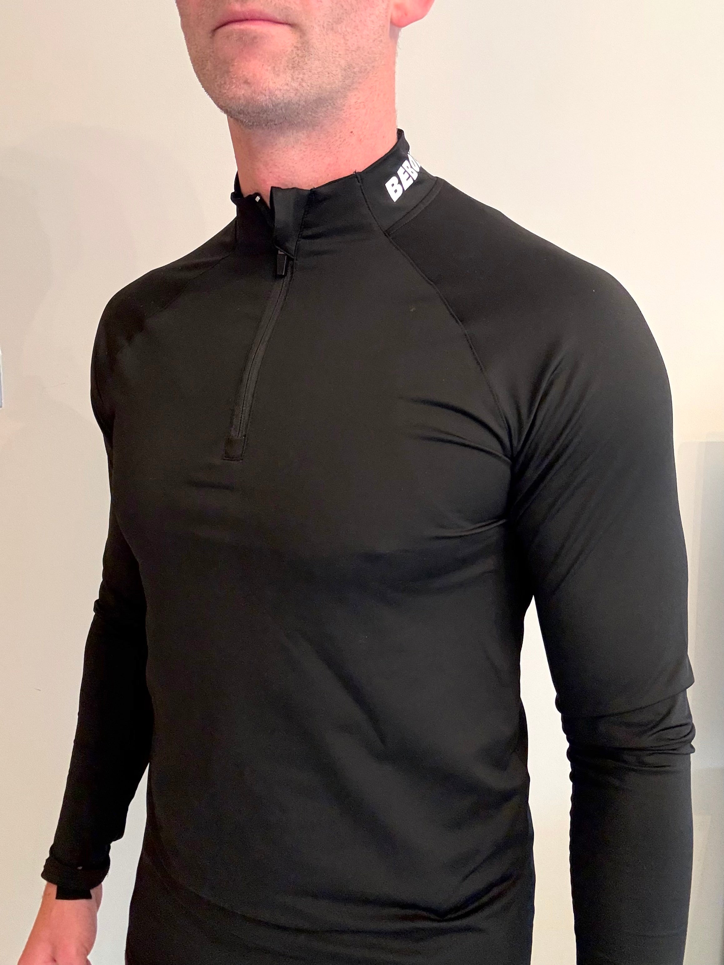 Men's Quarter Zip Top - Black